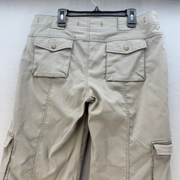 prAna Hiking Pants Women's 12 Tan Breathe Convertible Zip Off Cargo Gorpcore - Picture 6 of 15